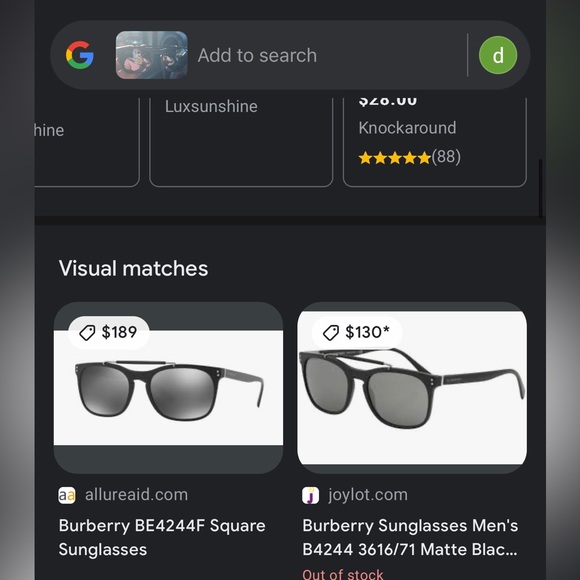 Burberry unisex sunglasses - Picture 2 of 3